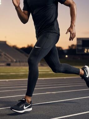 🔥$10 FINAL PRICE🔥 Nike Pro Men's Dri-FIT Black Compression Training Tights❤️